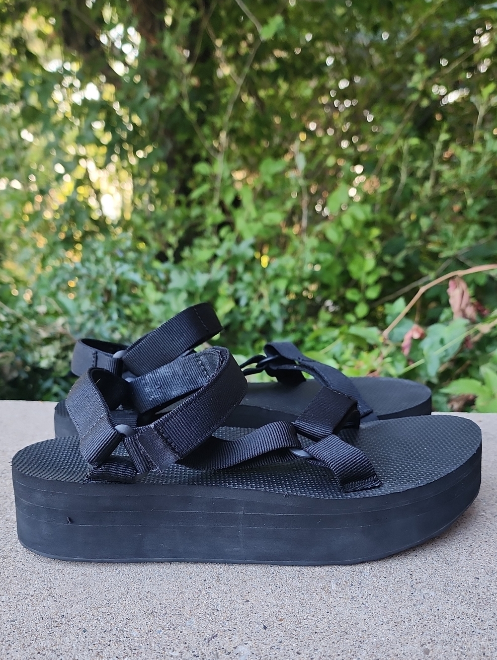 Teva Black Platform Strappy Sandals - Picture 2 of 16